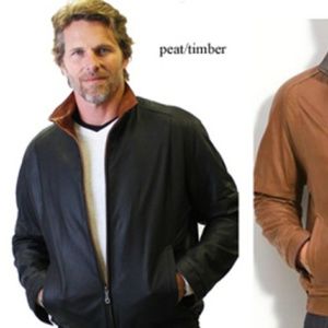 REMY Light Leather Bomber Jacket 1XL $1195